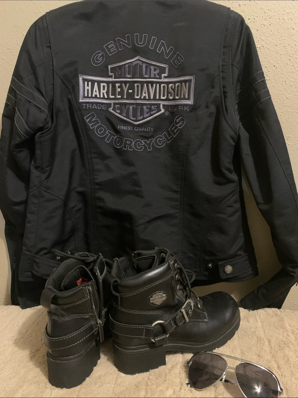 Harley-Davidson Black Lightweight Jacket with Embroidered Back Logo